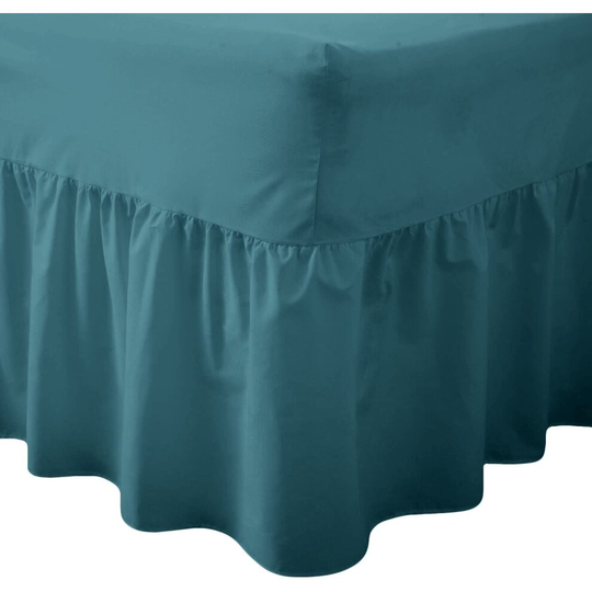 (King, Teal) Luxury Percale Fitted Valance Sheet Non Iron Sheet