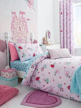 Catherine Lansfield Fairies Toddler Duvet Cover And Pillowcase Set - Pink