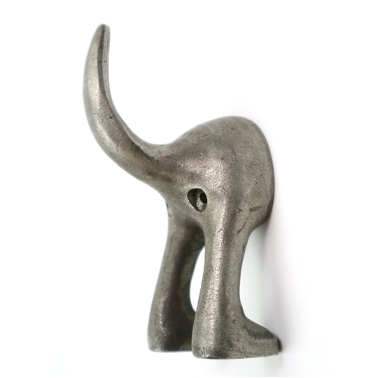 Oakcrafts Pair of Heavy Duty Solid Cast Iron DOG TAIL Coat Hooks