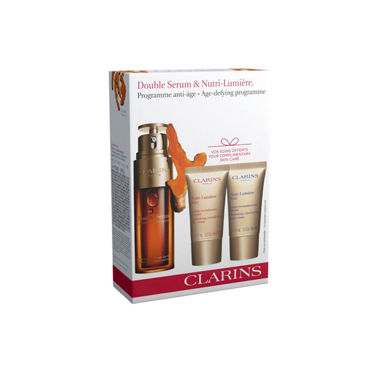 Clarins Double Serum & Nutri-Lumière Gift Set 50ml Double Serum + 15ml Nutri-Lumière Day Cream + 15ml Nutri-Lumière Night Cream