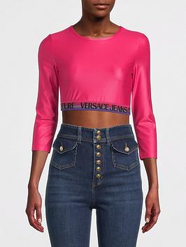 Versace Jeans Couture Lycra Crop Top - Beetroot