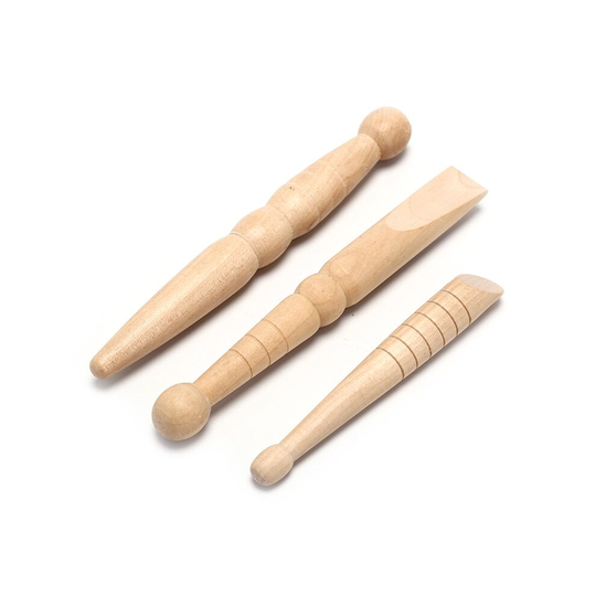 3PCS Natural Wooden Foot Body Massage Stick Relaxing Tool