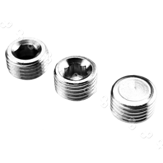 1/4" BSP Blanking Plugs O-Ring Fit Air Compressor Switch Iron Plated Silver