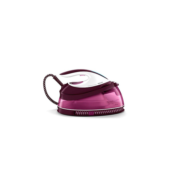 Philips PerfectCare Compact Steam Generator Iron with 400 g Steam Boost, 2400 W, Burgundy and White - GC7842/46