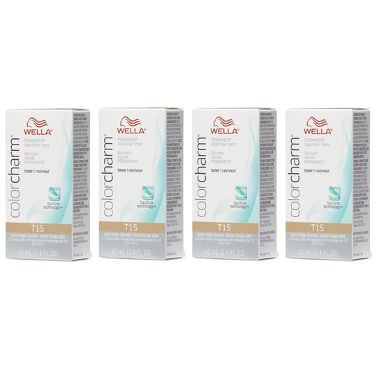 (T15 (x4)) Wella Colour Charm Permanent Liquid Hair Toner - 42ml