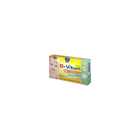 D-vitum 600 j.m. witaminy D DHA dla niemowląt od 6 miesiąca - 30 kapsułek twist-off
