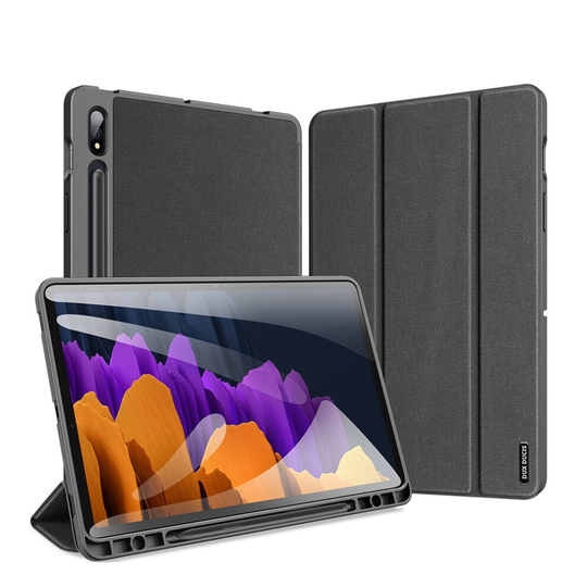 Case for Samsung Galaxy Tab S7+ /S7plus 12.4" 2020, Premium Protective Case,Trifold Stand Cover,Multi-angle viewing, Auto Wake/Sleep -black
