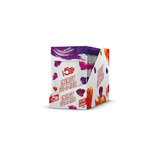 HIGH5 Energy Gummies Pocket Sized Quick Release Energy On The Go (Mixed Berry) (10 x 26g Packs)