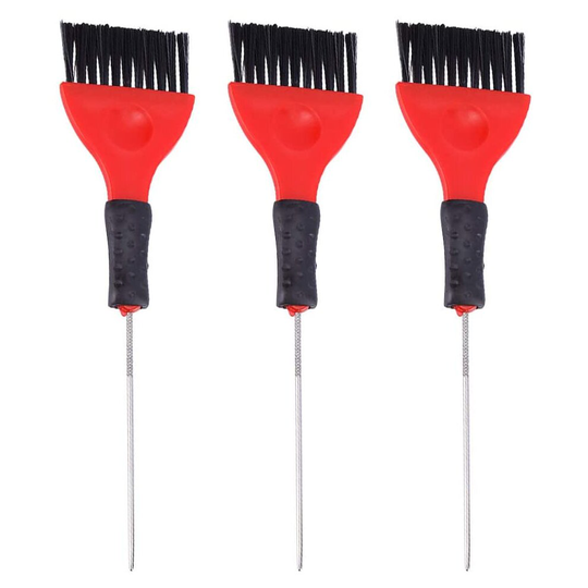 3pcs Hair Dyeing Comb Brushes Stainless Steel Pin Tail Highlighting Comb Hair Styling Tool