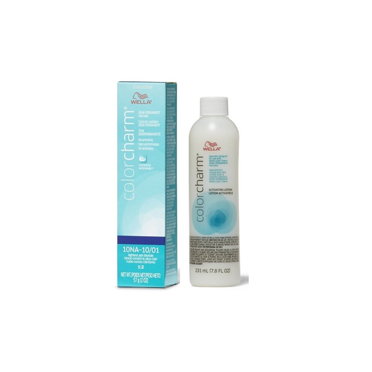 (10NA + Activating Lotion (7.8oz)) Wella Color Charm 10NA Lightest Ash Blonde Demi - Permanent Haircolor