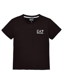 Ea7 Emporio Armani Boys Short Sleeve Logo T-Shirt - Black