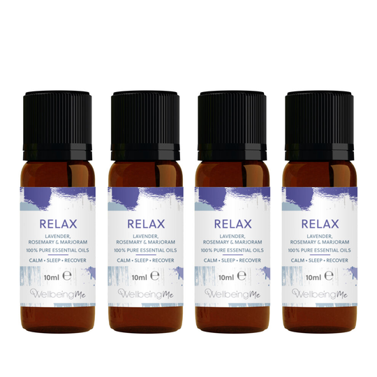 WellbeingMe Relax - Lavender, Rosemary & Marjoram 100% Pure Essential Oils Multipack (4 x 10ml) | Helps to Promote Sleep and Relieve Tension