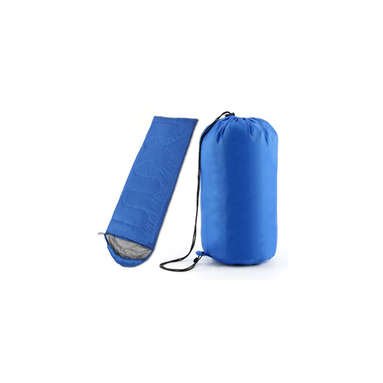(Blue) 3-4 SEASON SINGLE SLEEPING BAGS CAMPING RECTANGULAR ENVELOPE ZIP UP KIDS ADULT