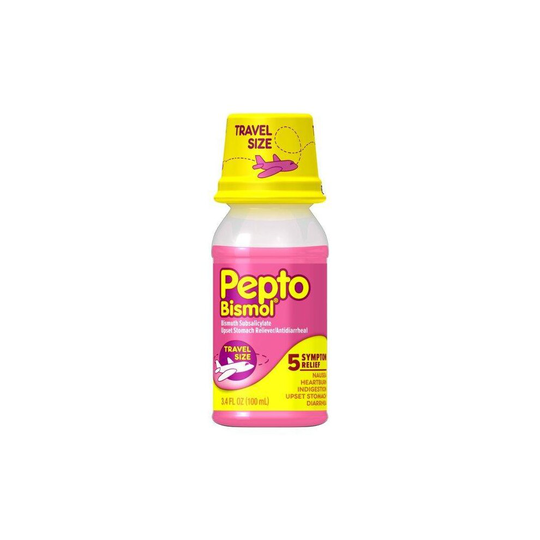 Pepto Bismol Liquid Travel Size for Heartburn Diarrhea Original 3.4oz