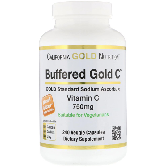 (240 Capsules) Sodium Ascorbate (Buffered Vitamin C) by California Gold Nutrition