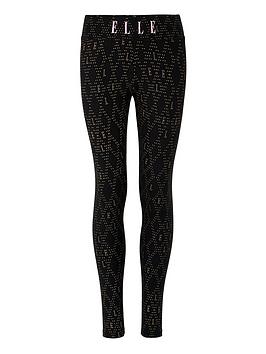 Elle Girls Diamond All Over Print Leggings - Black