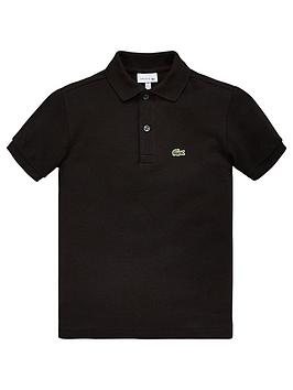 Lacoste Boys Classic Short Sleeve Pique Polo Shirt - Black