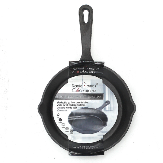 (16cm) Cast Iron Frying Grill Grilling Fry Pan Non Stick Skillet Griddle Pre-Seasoned