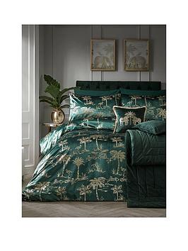 Laurence Llewelyn-Bowen Oasis Velvet Duvet Cover Set Bottle Green - Db