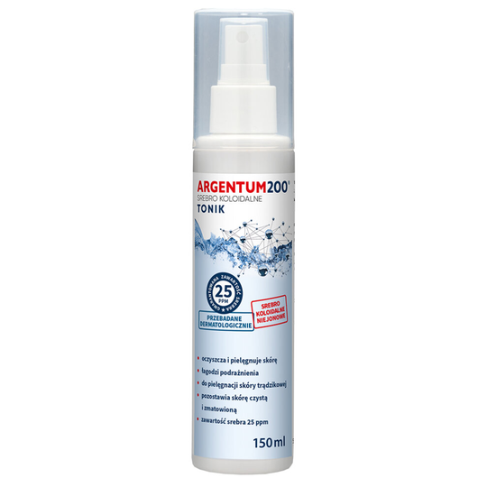 Argentum 200 Colloidal Silver Mist 25ppm Aerosol 150ml Tonic Srebro Koloidalne Mgiełka