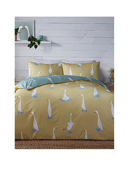 Fusion Puddles Duck Duvet Cover Set - Yellow