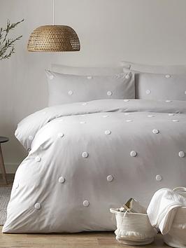 Appletree Dot Garden 100% Cotton Duvet Cover Set - Grey