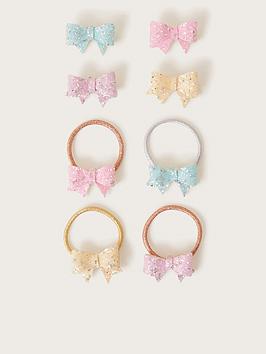 Monsoon Girls Mixed Glitter Bow Hair Set - Multi