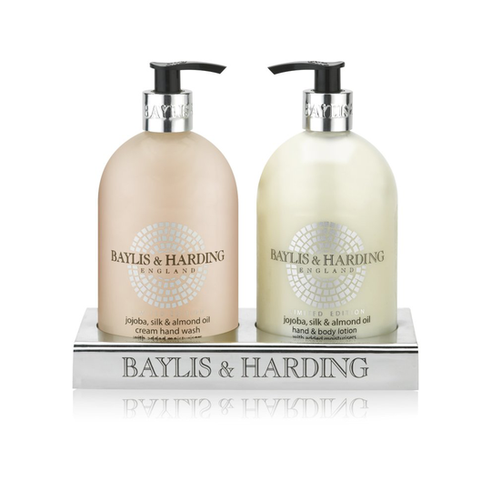 Baylis & Harding Jojoba, Silk & Almond Oil 500ml Hand Wash and Hand/Body Lotion Set