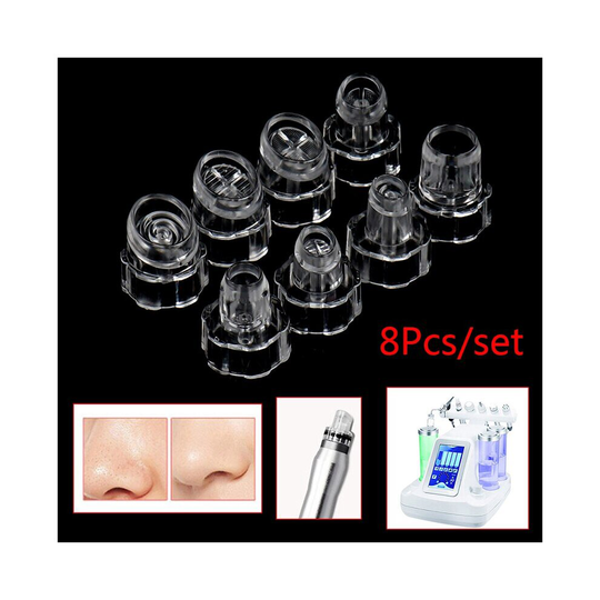 8pcs Hydra Facial Device Tips Head Replacement For Water Oxygen Skin Cleansing