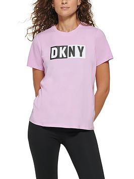 DKNY SPORT Two Tone Logo Ss T Shirt - Purple, Purple, Size Xxs, Women
