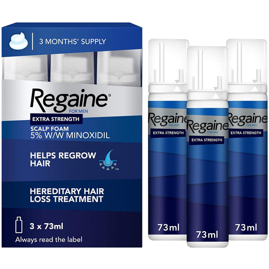 Regaine for Men Hair Loss & Hair Growth Scalp Foam Treatment with Minoxidil, 3 Month Supply,3 Units x 73 ml, Packaging May Vary