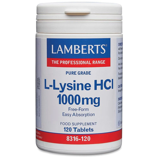 Lamberts L-Lysine 1000mg, 120 Tablets