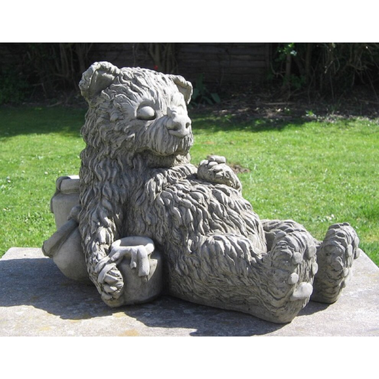 Stone Sleeping Honey Bear Statue
