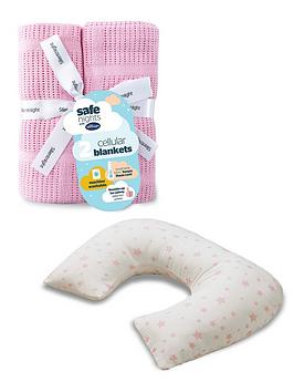 Silentnight Safe Nights Grow With Me Pillow And Cellular Blanket Bundle- Pink