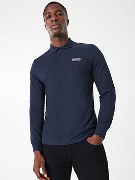 Barbour International Long Sleeve Polo Shirt - Navy, Navy, Size L, Men