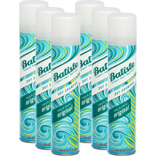 Batiste Dry Shampoo Original Clean & Classic Fresh Hair Dry Shampoo for All Hair Types 200 ml (Pack of 6)