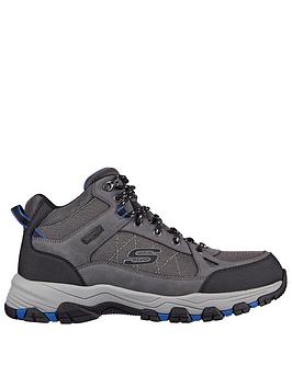 Skechers Mid Top Waterproof Lace Up Cap Toe Walking Boot, Grey, Size 6, Men