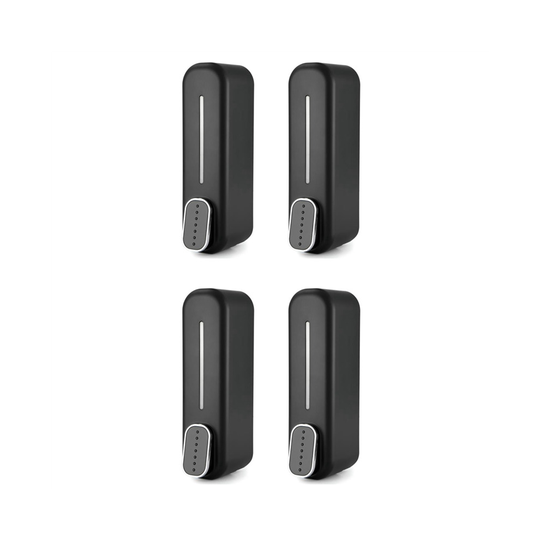 4X Soap Dispenser Wall Mount, 350Ml Hand Liquid Shampoo Shower Gel Dispenser for Bathroom Kitchen Office Black