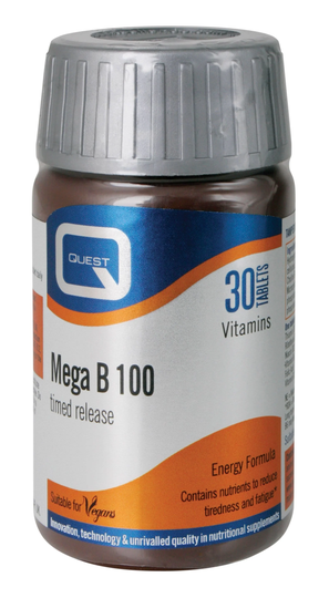 Quest Mega B 100 Time Release, 30 Tablets