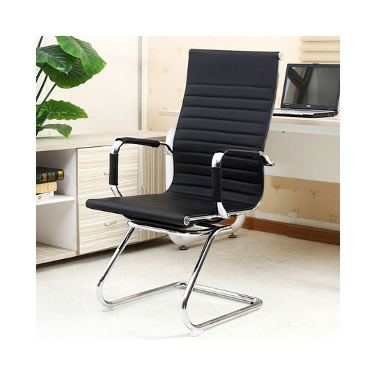 (Black) Ergonomic High Back Executive Computer Office Desk Chair Dining Seat No Wheels