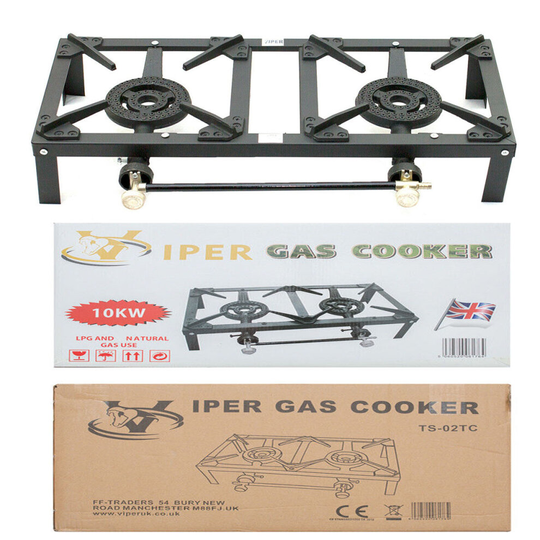 Viper Cast Iron Gas Burner Boiling Ring Outdoor Camping Propane Catering LPG Double Burner 10 Kw