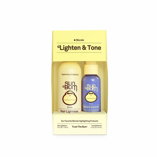 Sun Bum Lighten and Tone Kit | Travel-Sized Hair Lightener and Tone Enhancer Bundle for Blondes