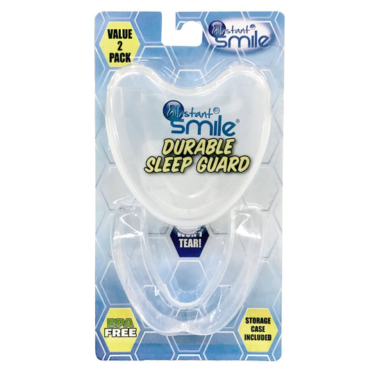 Instant Smile Sleep Guard Twin Pack with Case- Durable Mouth Guard, Helps Stop Teeth Grinding & Molds To Your Teeth
