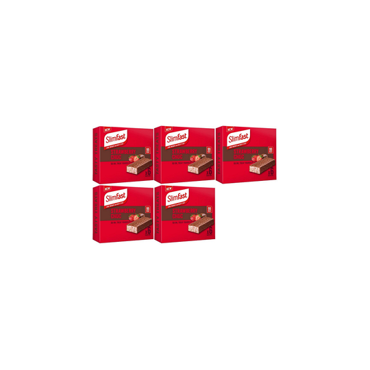 Slim Fast Strawberry Choc Snack Bar 5x (6x25g) 99Kcal Best Before End May 2022