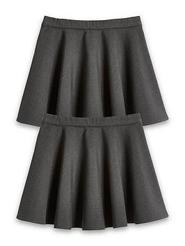 Everyday Girls 2 Pack Woven Skater School Skirts - Grey, Grey, Size Age: 4-5 Years, Women