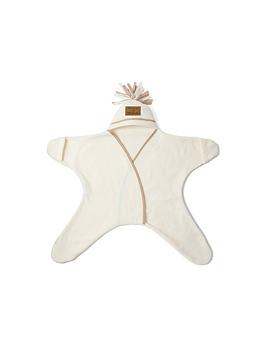 Clair De Lune Star Fleece Baby Wrap Blanket- Cream