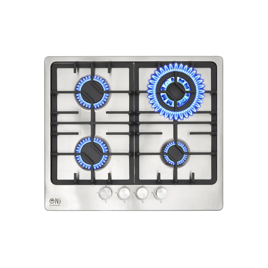 NJ-600S Built-in Gas Hob 4 Burner 60cm Stainless Steel Cooker NG/LPG