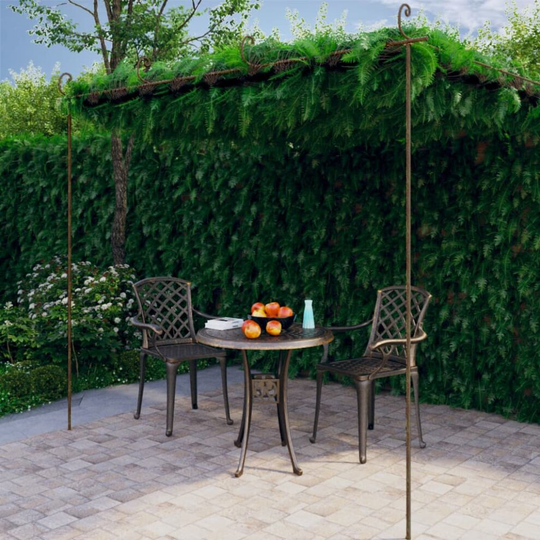 vidaXL Garden Rose Arch Antique Brown 4x3x2.5 m Iron Patio Arch Arbour Pergola