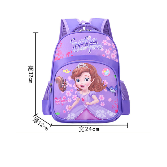 (Sofia) Waterproof Cartoon Frozen Spiderman Iron Man Girl Kids Backpack Schoolbag