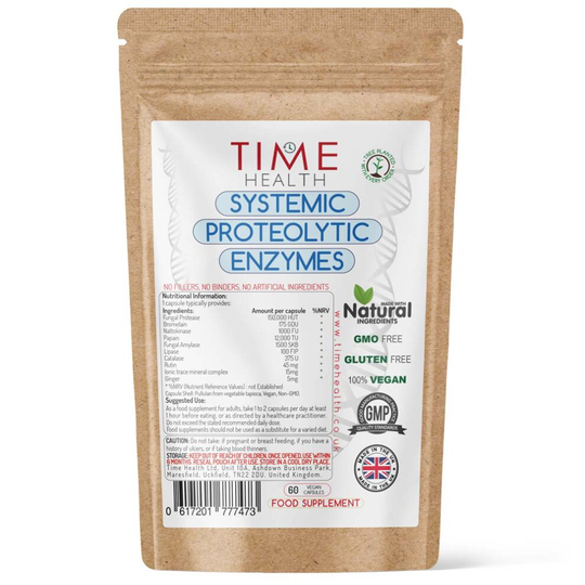 (60 Capsule Pouch) Systemic Proteolytic Enzymes - Complex Repair & Recovery - Mixed Enzyme Formula with Ginger & Ionic Trace Minerals